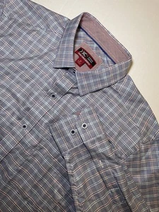 Johnston Murphy Shirt Men Medium Plaid XC4 Button Up Extreme Comfort - Picture 1 of 6