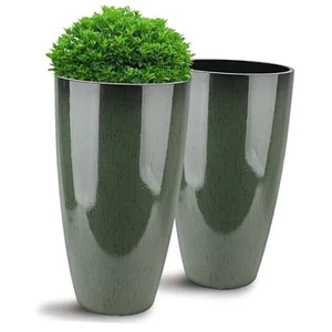 21 inch Tall Planter, 2 Pack Large Planters for Outdoor Indoor Plants Green - Picture 1 of 8