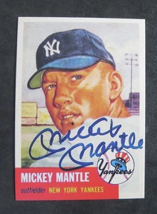 Mickey Mantle 1953 mit Faksimile Auto #82 New York Yankees BESCHREIBUNG LESEN - Bild 1 von 2