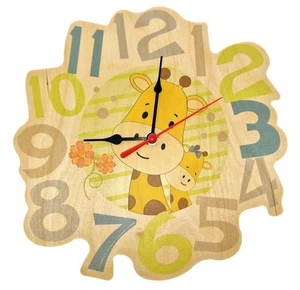 Wandquarzuhr With Giraffe Emil Motif Wxhxd 9 5/8x1 5/8x9 5/8in New - Picture 1 of 1