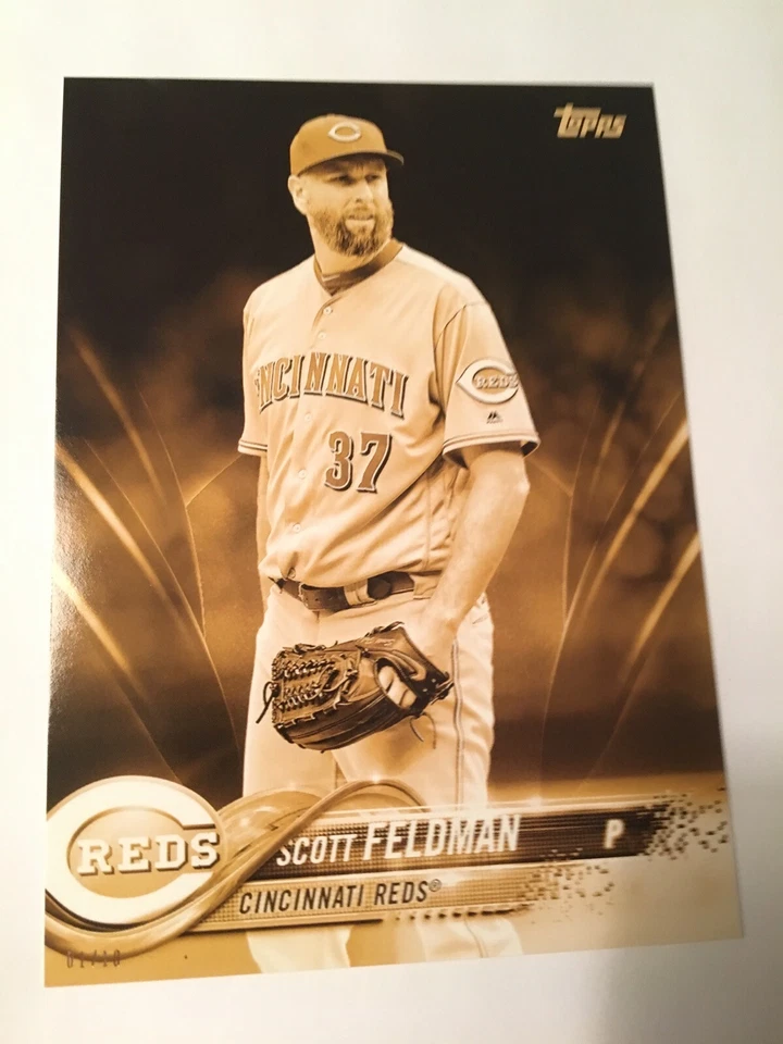 2018 Topps 5x7 Jumbo Scott Feldman Reds 57 Gold 01/10 - Image 1 of 1