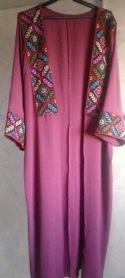 Handmade Embroidered Tatreez Arabic Dress Palestinian Jordanian Free Size - Image 1 of 4