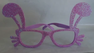 New Foldable Bunny Costume Eyeglasses (No Lens's) Ears Whiskers HALLOWEEN Purple - Picture 1 of 6