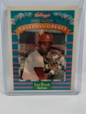 1991 Kellogg's Corn Flakes Baseball Greats Sportflics LOU BROCK