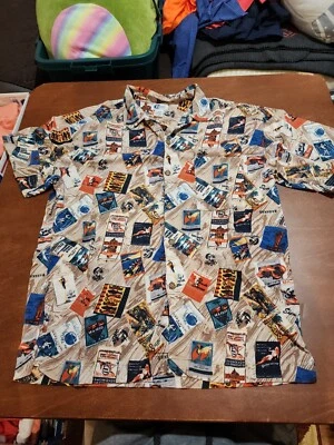 Camisa Arizona Jean Co. Para Hombre GRANDE S/S Estampilla Hawaiana Palmera Flora Usada en Excelente Condición GB2 Foto 1 de 4