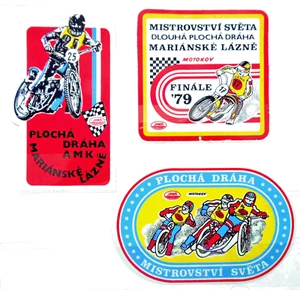 Aufkleber, Speedway-Weltmeisterschaften, Marienbad 1979, 3 Stück - Bild 1 von 3