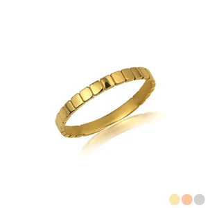 Gold Classic Striped Band Ring - Picture 1 of 5