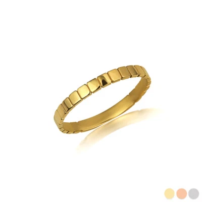 Gold Classic Striped Band Ring - Image 1 of 4