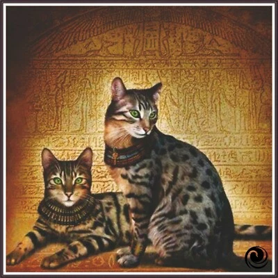 Egyptian Cats 1198 - Chart Counted Cross Stitch Pattern craft - Image 1 of 4