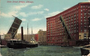 Barcos de postal State Street Bridge Chicago Illinois publicados 1911 - Imagen 1 de 2