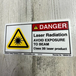 Danger! Laser Radiation 2" x 4" Sticker Clarion Safety Systems 106404-03 - Picture 1 of 4