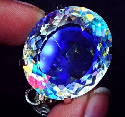 Mystic Quartz Multi-Color GS Solid Silver Pendant Certified Loose Gems 70.50 Ct - Image 1 of 4