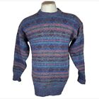 Vintage Mackinnon Of Scotland Wool Crewneck Pullover Sweater Multicolor Medium