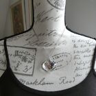 Vintage Anhänger Halskette umgekehrt geschnitzt Glas Edelweiß Blumen Isle of Manx
