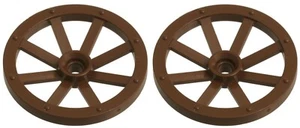 Mattone Lego mancante 2470 OldBrown x 2 ruote a raggi 31/2 x 31/2 - Foto 1 di 2