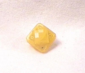 Lemon Yellow Glass Button Czech Square Diminutive Self Shank Nice Antique #11 - Picture 1 of 3