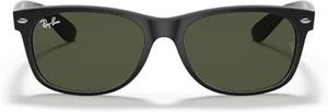 Ray-Ban RB 2132 901L New Wayfarer Black-Crystal Green Sunglasses - Picture 1 of 4