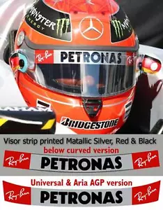 Pegatina visera apta para casco Schumacher Kimi Raikkonen Petronas F1 dos opciones - Imagen 1 de 2