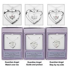 New Equilibrium Guardian Angel Heart Silver Plated Necklace Jewellery Gift