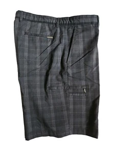 Pantalones cortos de golf para hombre Greg Norman de frente plano a cuadros negros talla 40 para Jasso Ella - Imagen 1 de 8