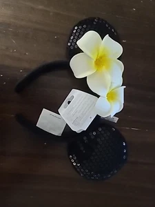 Hawaii Aulani disney resort exclusive rare Black Sequence Minnie Ears headband - Picture 1 of 5