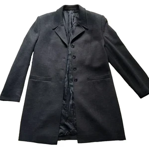 Marks & Spencer St Michael Wool Coat Size 16 Ladies Overcoat Jacket Black - Picture 1 of 24
