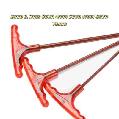 2mm 2.5mm 3mm 4mm 5mm 6mm 8mm 10mm T Handle Hex Key Allen Wrench Metric Spanner - Image 1 of 4