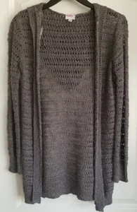Girl's Justice Sweater Cardigan Hooded Gray Silver Size 14- EUC - Picture 1 of 3