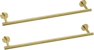Cilee 2 Pieces Brushed Gold Bathroom Towel Bar, 24 Inch Double Towel Racks,Bathr - Picture 1 of 12
