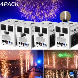 Confezione 4 Grandi 700W Fuochi d'artificio Spark Macchina Fredda DMX Telecomando Party Show Effetto Palco - Foto 1 di 19