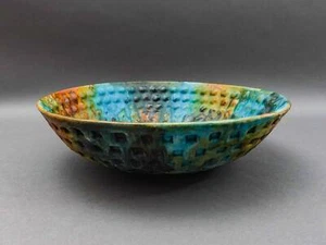 Alvino Bagni Italy For Raymor MCM Sea Garden Glazed Art Pottery 13" Bowl (Read) - Picture 1 of 10