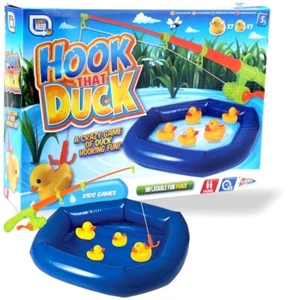 Hook A Duck Kids Bathtime Fishing Game Summer Garden INFLATABLE POOL Toy Rod Set - Picture 1 of 4