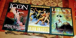Frazetta 3 Slipcase Volumes Legacy Icon Testament Fantastic Art 1 Rare Near Mint - Picture 1 of 11
