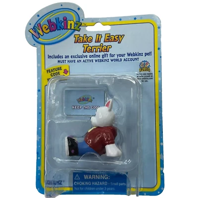 Ganz Webkinz Serie 1 Take It Easy Terrier Figura Perro Blanco Con Código WE000175 Foto 1 de 2