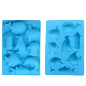 Silikonform Molds Meerestiere Klein Backform Pinguin Wal Delfin Fisch Qualle - Bild 1 von 2