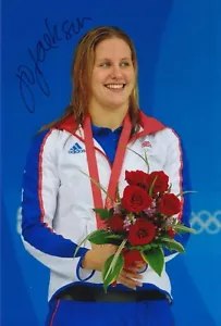 FOTO JOANNE JACKSON FIRMADA A MANO 12X8 AUTÓGRAFO OLÍMPICO BEIJING 2008 EQUIPO GB 7 - Imagen 1 de 1
