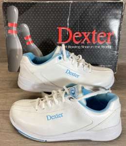Dexter Raquel IV Womens Bowling Shoes White Blue 5W (D) NEW IN BOX B4270-9 - Picture 1 of 8