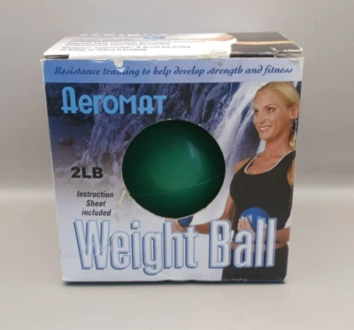 Aeromat Resistance Training Weight Ball 2 Lb. Green in Box 4.5" Round - Image 1 of 2