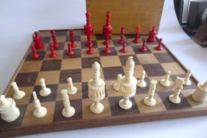 Antik Selenus Schachspiel*Um 1850*Sehr seltene Ausformung*Kein Brett*1 - Bild 1 von 12