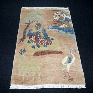 Oriental Carpet Nepal 151 X 101 CM Tibet Modern Wall Tapestry Hand Knotted Rug - Imagen 1 de 12