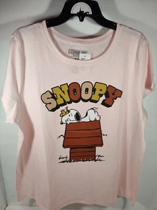 Peanuts Snoopy & Woodstock "SNOOPY" Women's Size XXL T-Shirt Pink NWT - Picture 1 of 8