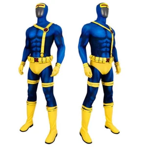 X-men 97 Scott Summers Cyclop Costume Jumpsuit Boysuit With Mask Boots Halloween - Picture 1 of 20