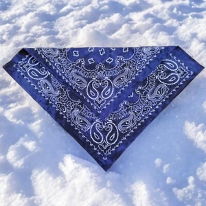 Bandana inverno blu lavato ottima qualità consistente morbido fazzoletto doppio - Foto 1 di 2