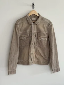 Allsaints “Bush” Denim Trucker Jean Jacket Washed Beige Medium Relaxed - Picture 1 of 14