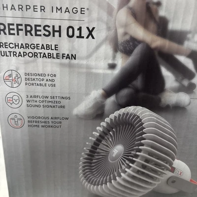 Sharper Image Refresh White 01X Rechargeable Personal Fan New Sealed - Image 1 of 4