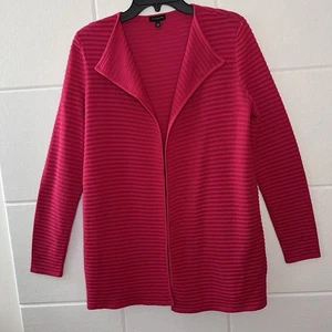 Suéter Cárdigan Acanalado Talbots Para Mujer XS Pequeño Frente Abierto Fushia Rosa Largo SLV - Imagen 1 de 8