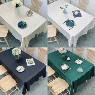 Satin Tablecloth Dining Table Cloth Cover Wedding Party Dining Room Home Decor - Image 1 of 4