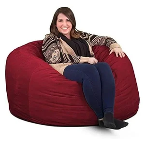 Ultimate Sack 4ft Bean Bag Chair, Oversized Indoor Comfy Lounger, Burgundy Suede - Picture 1 of 6