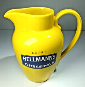 Vintage Wade Hellmann's Dressings Ceramic Yellow Jug. 7.5” - Picture 1 of 7