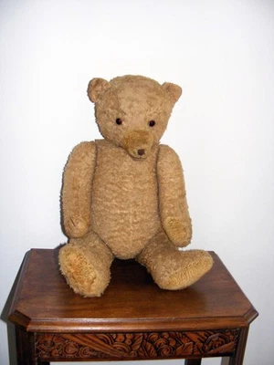 Gustave grand ours ancien Allemand H 60 cm, remplis de paille en état d'origine - Photo 1/4